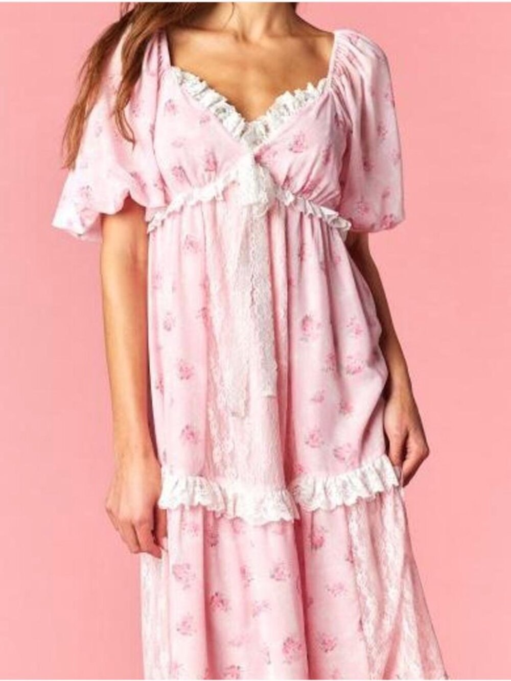 Eloise Rose Floral Lace Midi Dress